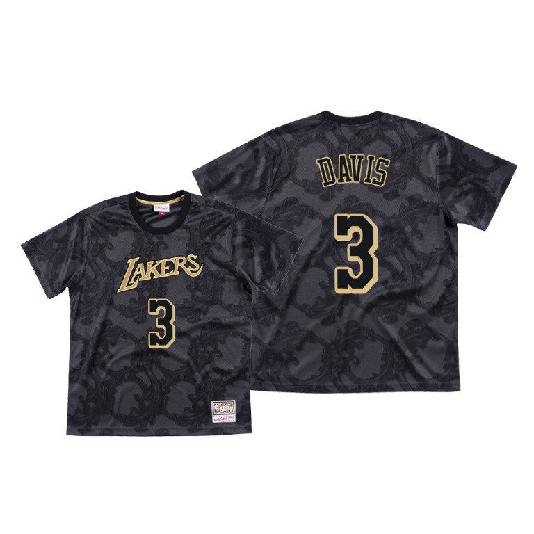 Men's Los Angeles Lakers Anthony Davis #3 NBA Toile Hardwood Classics Black Basketball T-Shirt FWM2383ML